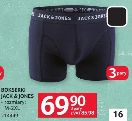 Bokserki Bokserki Jack & Jones 3 pary promocja w Selgros