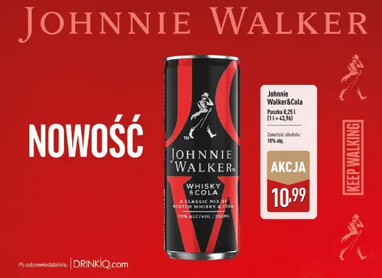 Whisky Johnnie Walker&Cola promocja w Aldi