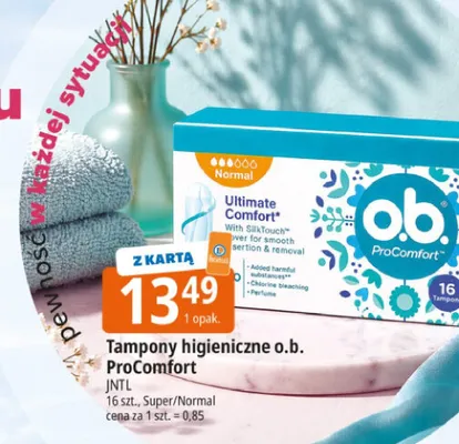 Tampony higieniczne o.b. ProComfort JNTL promocja w Leclerc