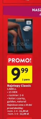 Rajstopy Classic 15 DEN Labell promocja w Intermarche