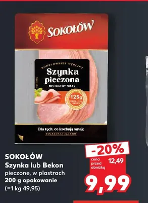 Szynka pieczona w plastrach Sokołów promocja w Kaufland