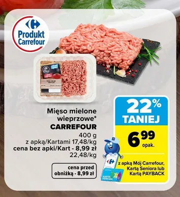 Mięso mielone wieprzowe Carrefour promocja w Carrefour
