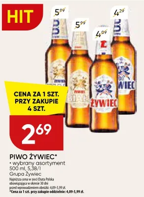 Piwo żywiec wybrany asortyment promocja w Chata Polska
