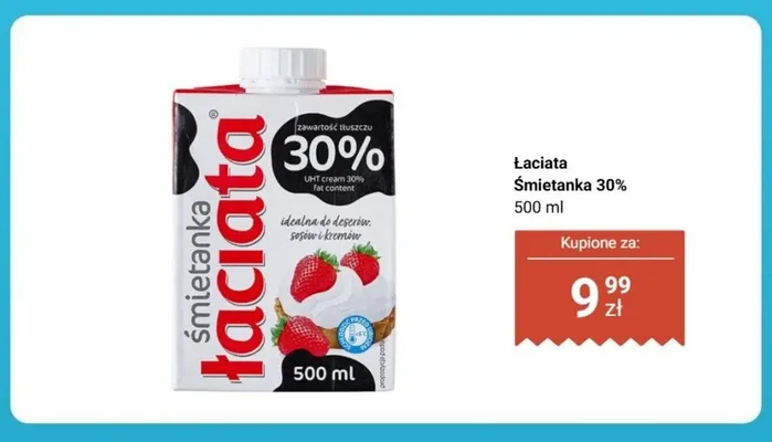 Śmietanka Łaciata 30% promocja w Biedronka