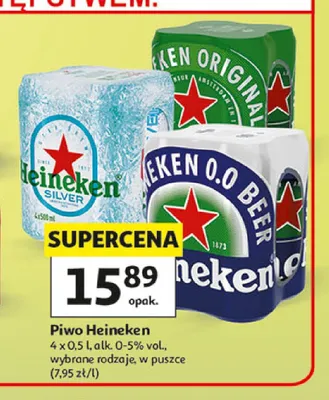 Piwo Heineken Original 4-pak promocja w Auchan