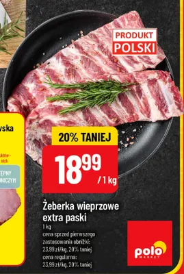 Żeberka wieprzowe extra paski promocja w POLOmarket