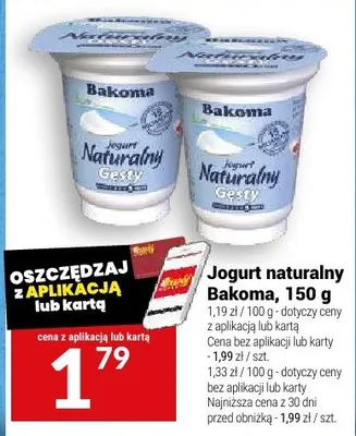 Jogurt naturalny Bakoma promocja w Twój Market