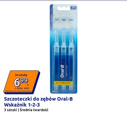 Szczoteczki do zębów Oral-B Wskaźnik 1-2-3 promocja w Action