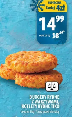Burgery rybne z warzywami, kotlety rybne Etko promocja w Arhelan