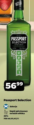 Napój spirytusowy Passport Selection na bazie whisky promocja w Netto