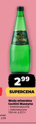 Woda mineralna Cechini Muszyna średnionasycona promocja w Netto