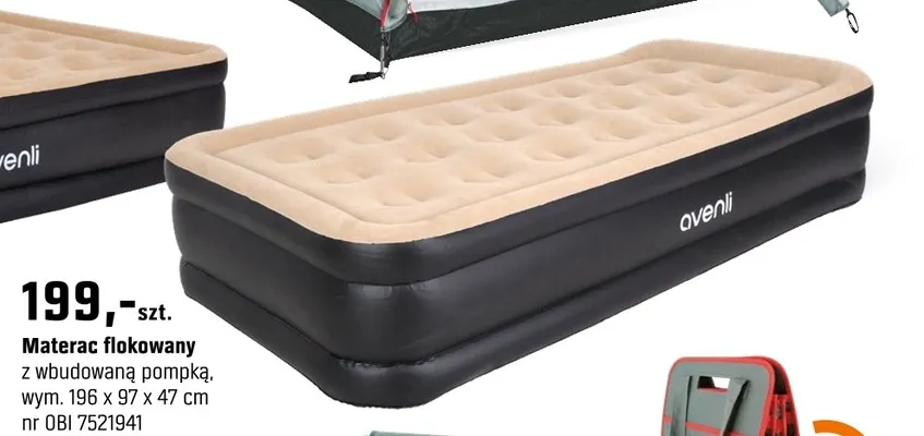 Materac flokowany z wbudowaną pompką promocja w OBI