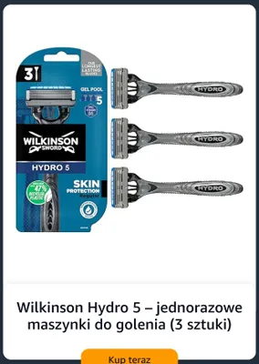 Maszynki do golenia jednorazowe Wilkinson Sword Hydro 5 promocja w Amazon