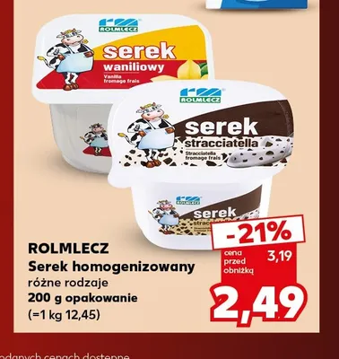 Serek homogenizowany stracciatella Rolmlecz promocja w Kaufland