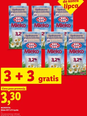 Mleko UHT 3,2% Łączka Mlekovita promocja w Lidl