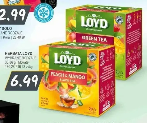 Herbata czarna Loyd Peach & Mango Black Tea promocja w Słoneczko