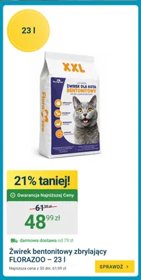 Żwirek bentonitowy zbrylający Florazoo 23 l promocja w ERLI