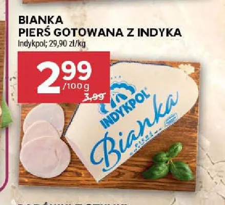 Bianka pierś gotowana z indyka Indykpol promocja w Stokrotka