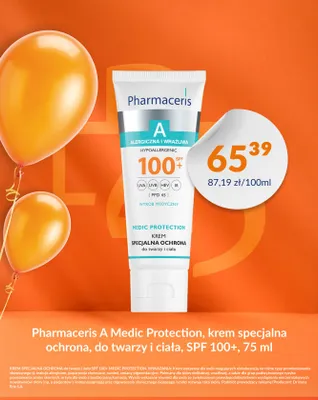 Krem specjalna ochrona do twarzy i ciała Pharmaceris A Medic Protection SPF 100+ promocja w DOZ.PL