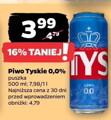 Piwo Tyskie 0,0% promocja w Netto