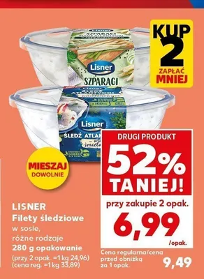Filety śledziowe Lisner Szparagi promocja w Kaufland