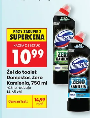 Żel do toalet Domestos Zero Kamienia promocja w Biedronka