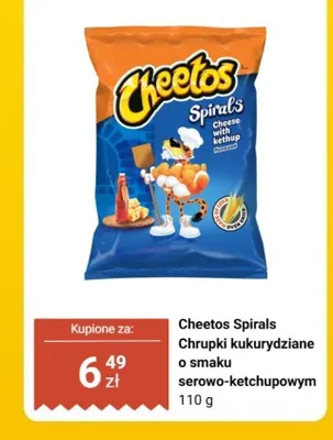 Chrupki kukurydziane Cheetos Spirals o smaku serowo-ketchupowym promocja w Biedronka