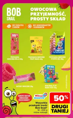 Przekąska owocowa Stripes Mix Bob Snail promocja w Carrefour