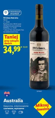 Wino 19 Crimes Red wine promocja w Lidl