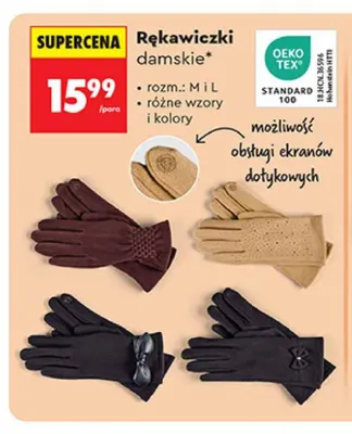Rękawiczki damskie promocja w Biedronka