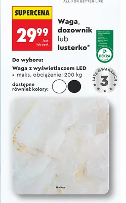 Waga łazienkowa z wyświetlaczem LED Hoffen promocja w Biedronka
