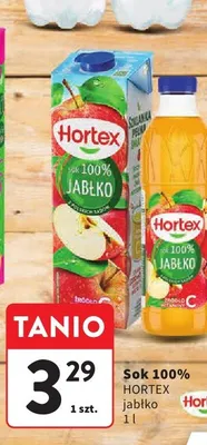 Sok 100% Hortex jabłko butelka promocja w Intermarche