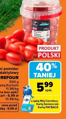 Pomidor daktylowy polski Carrefour promocja w Carrefour Market