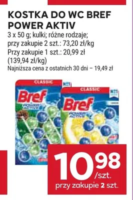 Kostka do WC Bref Power Aktiv 3-pak promocja w Stokrotka