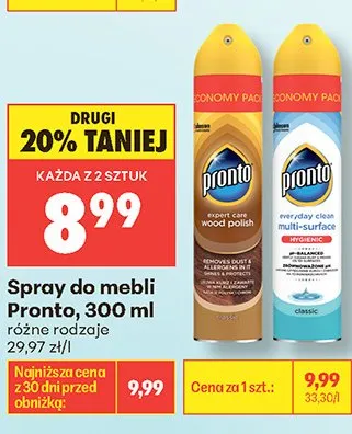 Spray do mebli Pronto promocja w Biedronka