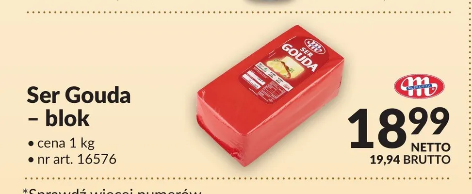 Ser Gouda blok Mlekovita promocja w Makro