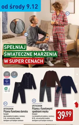 Piżama z flanelowymi spodniami męska Up2fashion promocja w Aldi