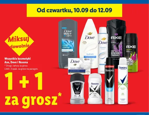 Antyperspirant roll-on Invisible Black+White Rexona promocja w Lidl