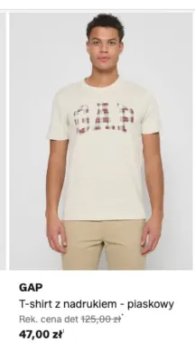 T-shirt z nadrukiem GAP piaskowy promocja w Lounge by Zalando