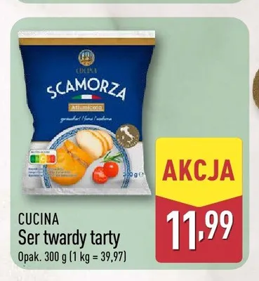 Ser twardy tarty Scamorza Cucina promocja w Aldi