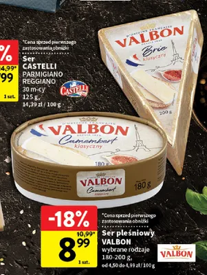 Ser pleśniowy Brie klasyczny Valbon promocja w Intermarche