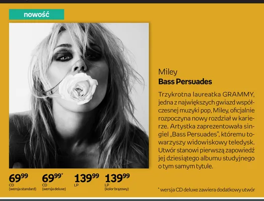 Płyta CD Miley Bass Persuades wersja standard promocja w Empik