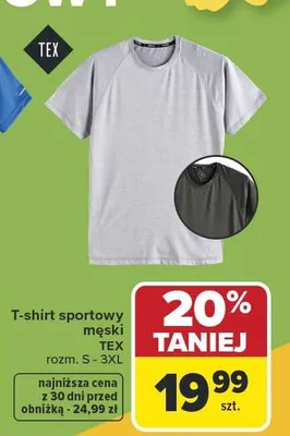 T-shirt sportowy męski promocja w Carrefour