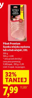 Szynka wiejska wędzona lub schab wiejski, XXL promocja w Lidl