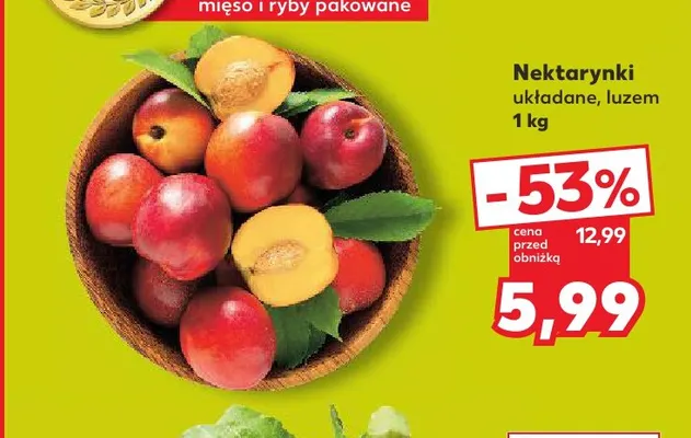 Nektarynki układane promocja w Kaufland