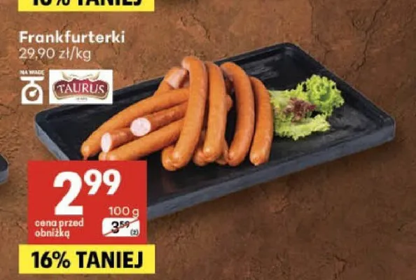 Frankfurterki Taurus promocja w Delikatesy Centrum