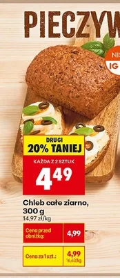 Chleb całe ziarno promocja w Biedronka