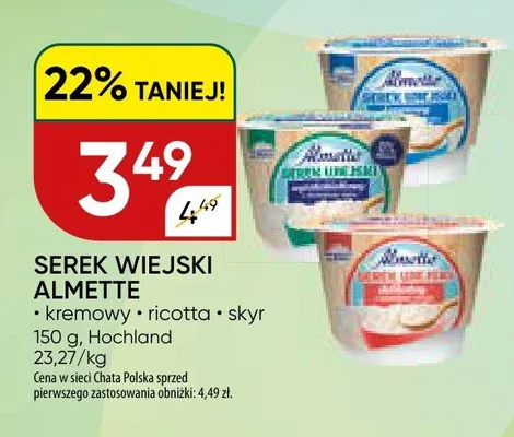 Serek wiejski Almette kremowy ricotta + skyr promocja w Chata Polska