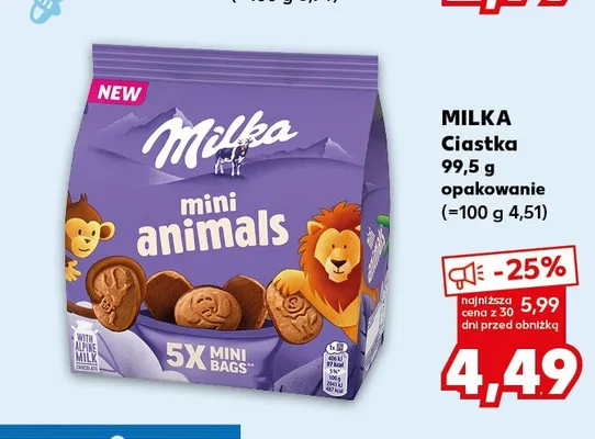 Ciastka Milka Mini Animals promocja w Kaufland