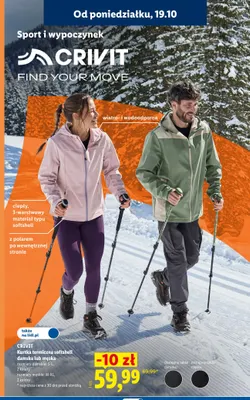 Kurtka termiczna softshell męska Crivit promocja w Lidl